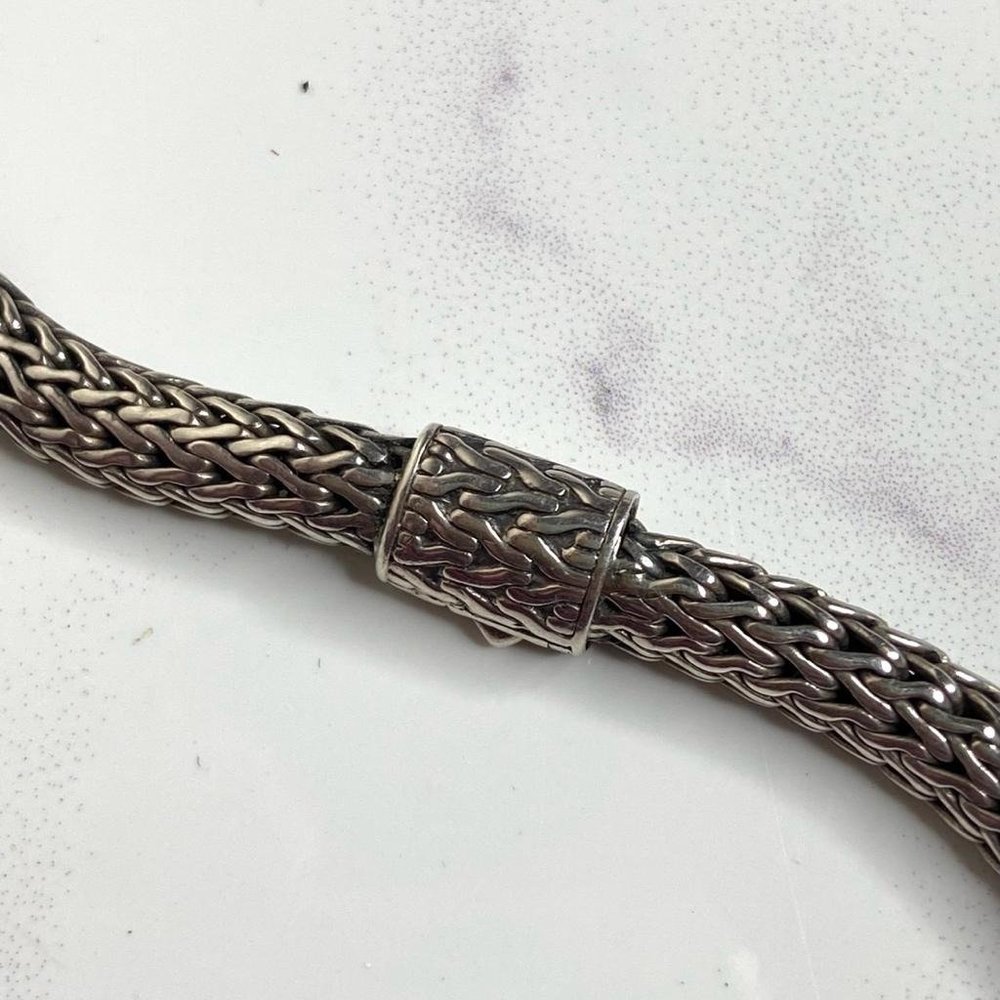 John Hardy 925 Sterling Silver & 22k Gold PALU Pendant Necklace 18" Wheat Chain - Picture 6 of 12
